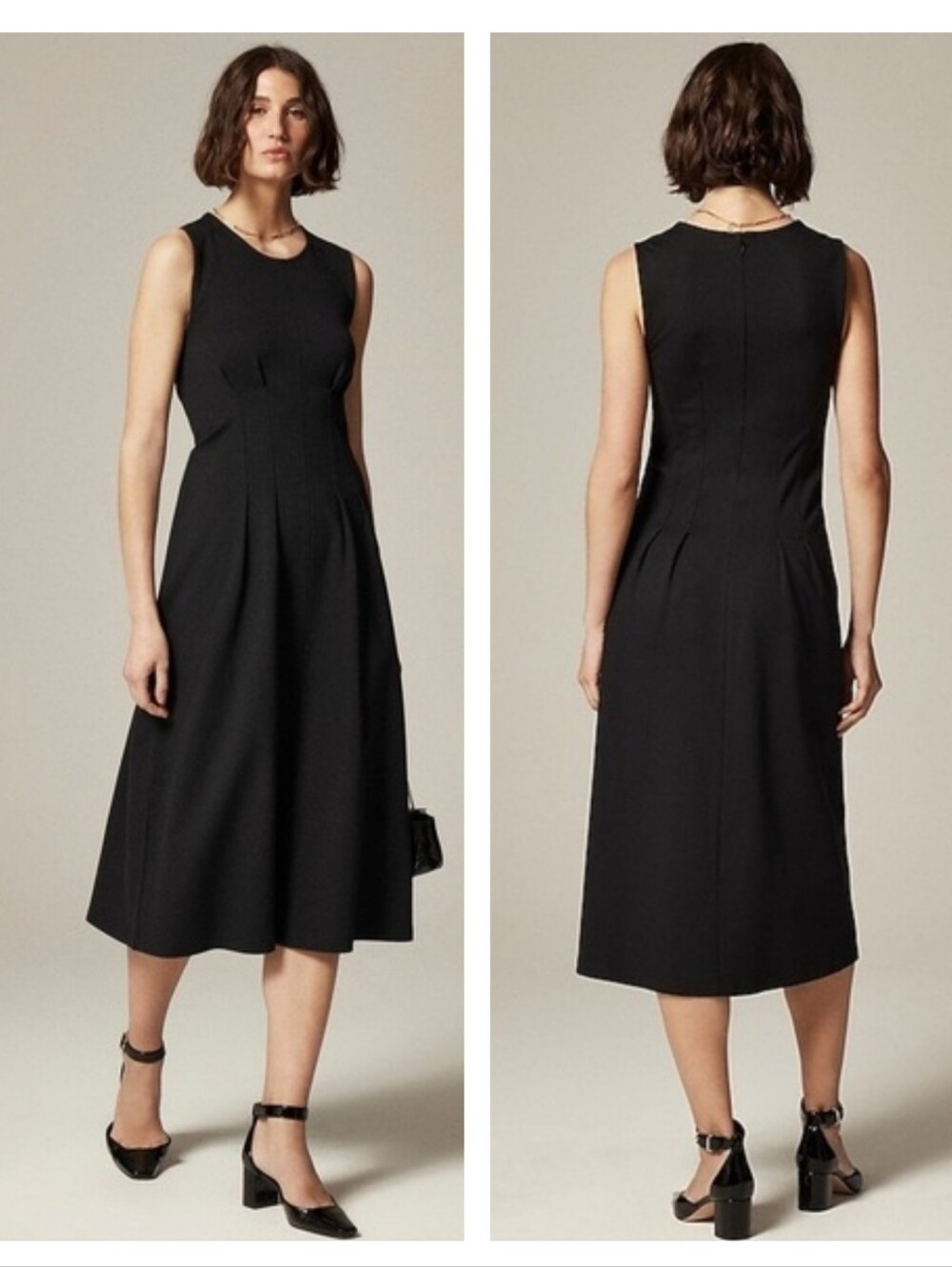 J. Crew Nadia Midi Dress Ponte Black Stretch Office Soft Dramatic Size XXL